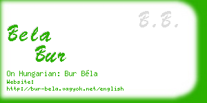 bela bur business card